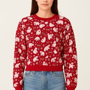 Wildfox x Coca-Cola Red Polar Bear Holiday Print Sweatshirt – Women’s M‎